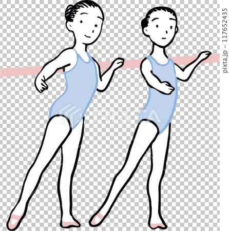 Girls doing bar lessons Girls doing bar lessons 117652435