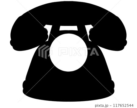 レトロな黒電話のイラスト素材 117652544