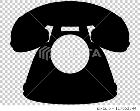 復古黑色電話插畫素材 117652544