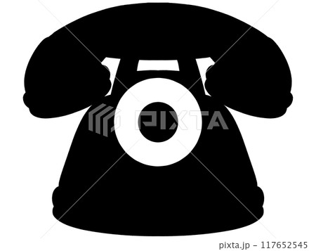 レトロな黒電話のイラスト素材 レトロな黒電話のイラスト素材 117652545