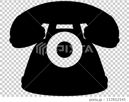 レトロな黒電話のイラスト素材 レトロな黒電話のイラスト素材 117652545