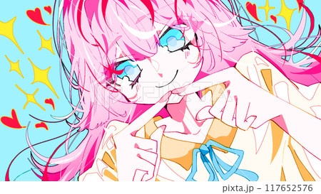 きらきらな女の子のイラスト 117652576