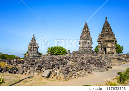 Prambanan Temple is the largest hindu temple compound dedicated to Shiva in yogyakarta, Indonesia. Prambanan Temple is the largest hindu temple compound dedicated to Shiva in yogyakarta, Indonesia. 117652598