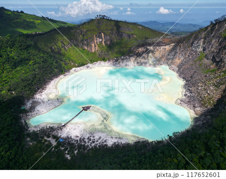 Kawah Putih (White Crater) is an acid lake in Bandung, Indonesia 117652601