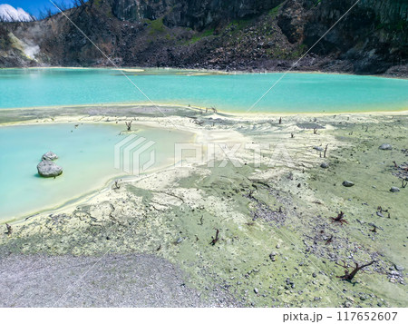 Kawah Putih (White Crater) is an acid lake in Bandung, Indonesia 117652607