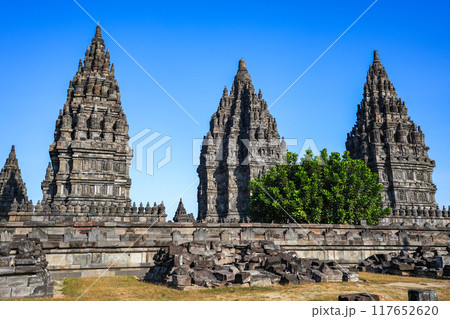 Prambanan Temple is the largest hindu temple compound dedicated to Shiva in yogyakarta, Indonesia. Prambanan Temple is the largest hindu temple compound dedicated to Shiva in yogyakarta, Indonesia. 117652620