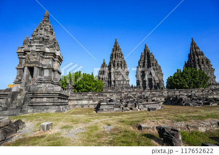 Prambanan Temple is the largest hindu temple compound dedicated to Shiva in yogyakarta, Indonesia. Prambanan Temple is the largest hindu temple compound dedicated to Shiva in yogyakarta, Indonesia. 117652622