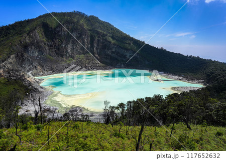 Kawah Putih (White Crater) is an acid lake in Bandung, Indonesia Kawah Putih (White Crater) is an acid lake in Bandung, Indonesia 117652632