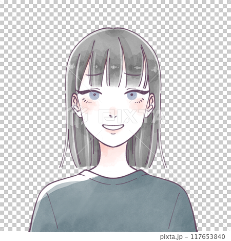 女人困擾的臉水彩風格 女人困擾的臉水彩風格 117653840