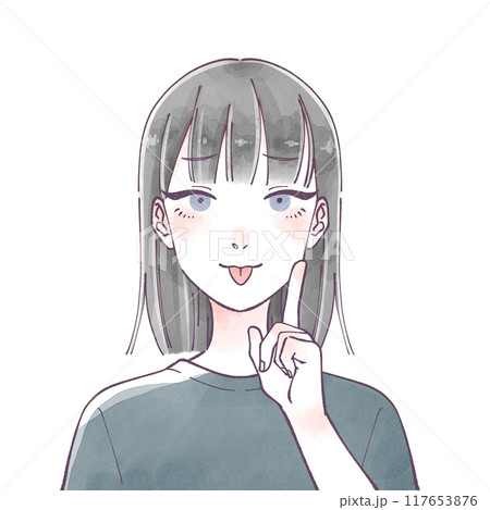 女性　考える　水彩風 117653876