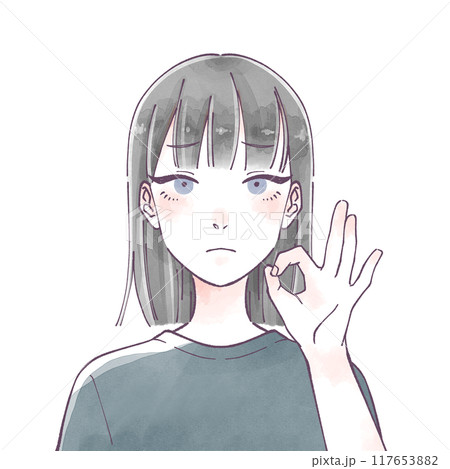 女性 OK 水彩風 女性 OK 水彩風 117653882