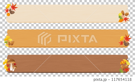 Autumn caption base set Vector material Transparent background 117654118