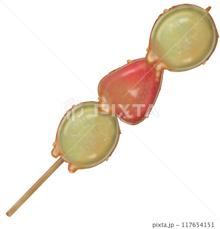 Grape tanghulu candied coating syrup of Chinese snacks fruits,Sweet dessert skewer hand drawn illustrations.  117654151
