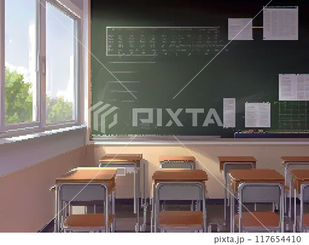 誰もいない教室（ピクセルアート） 117654410