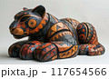 Intricate Wooden Jaguar Alebrije Sculpture with Traditional Mexican Patterns 117654566