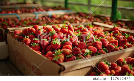 Fresh strawberries. Generative AI 117655474