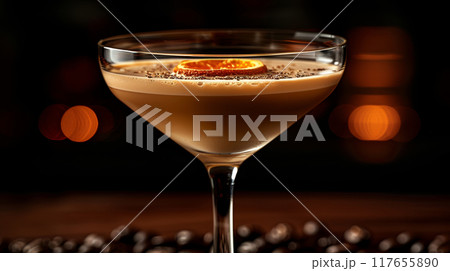 'Espresso Martini', a harmonious mix of vodka, coffee liqueur, fresh espresso, and simple syrup 117655890