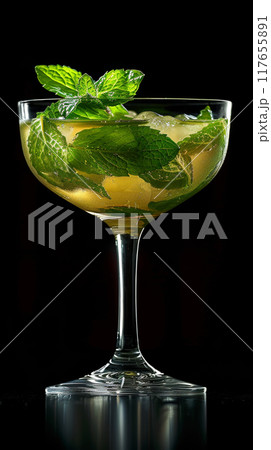 a 'Mojito', a tantalizing mix of rum, fresh mint, lime juice, simple syrup, and soda water 117655891