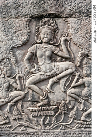 The Bayon Temple in Angkor Wat in Cambodia The Bayon Temple in Angkor Wat in Cambodia 117655904