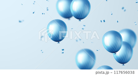 Banner template vector background design beautiful blue 3d balloon illustration Banner template vector background design beautiful blue 3d balloon illustration 117656038