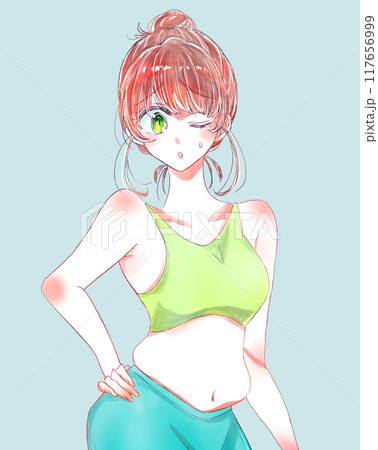 下腹がぽっこりした女性 117656999