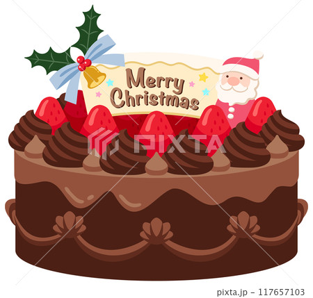 ダークチョコのクリスマスケーキ 117657103