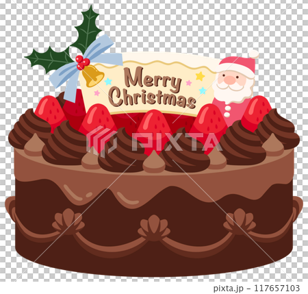 ダークチョコのクリスマスケーキ 117657103