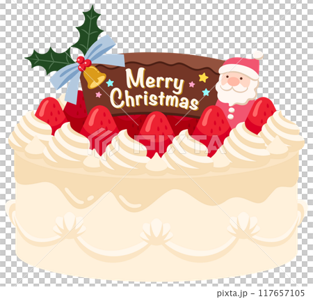 いちごと生クリームのクリスマスケーキ いちごと生クリームのクリスマスケーキ 117657105