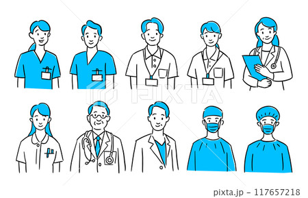 医療従事者シンプルなアイコンセット 117657218