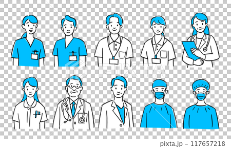 医療従事者シンプルなアイコンセット 117657218