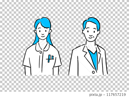 醫生和護士向量素材 醫生和護士向量素材 117657219