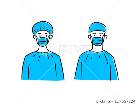 手術着を着た外科医 手術着を着た外科医 117657224