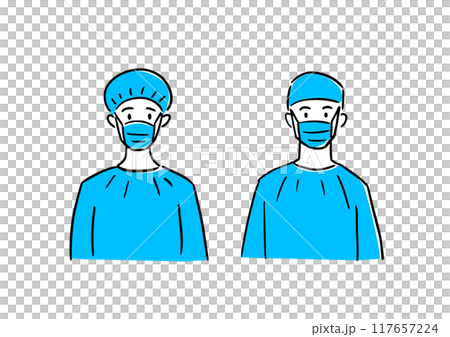 外科醫生穿著手術衣 117657224