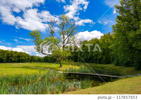 スウェーデン ストックホルム郊外 ドロットニングホルム宮殿内の公園 117657853