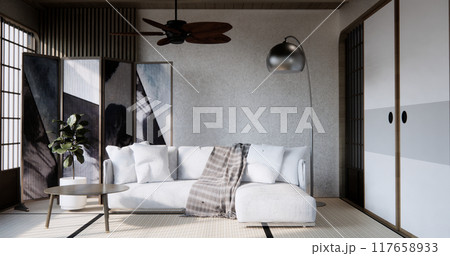 Sofa armchair on Living room empty japanese style. Sofa armchair on Living room empty japanese style. 117658933