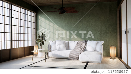 Sofa armchair on Living room empty japanese style. 117658937