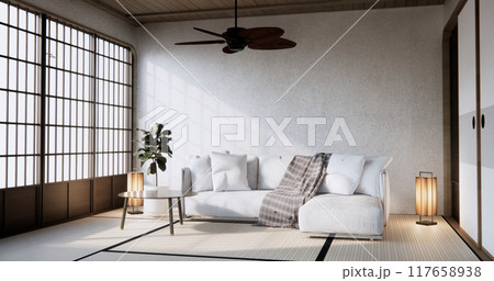 Sofa armchair on Living room empty japanese style. 117658938
