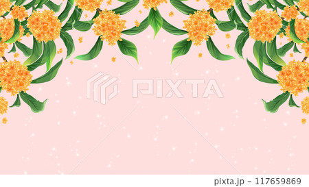 金木犀　秋のフレーム背景　16:9 117659869