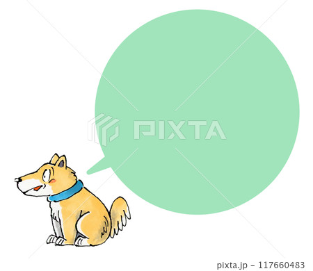 犬と吹き出し(グリーン) 犬と吹き出し(グリーン) 117660483