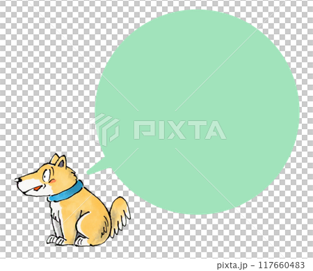 犬と吹き出し(グリーン) 犬と吹き出し(グリーン) 117660483