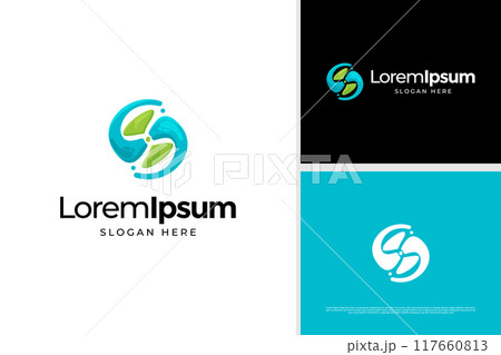 Modern Science letter S logo vector design template creative 117660813