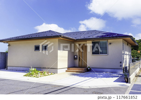 建物外観 平屋建て 和モダン住宅 建物外観 平屋建て 和モダン住宅 117661852