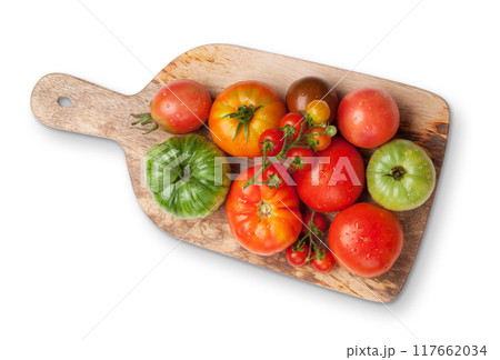 Fresh garden colorful tomatoes Fresh garden colorful tomatoes 117662034