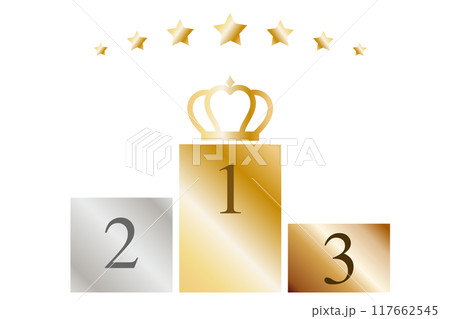 ゴージャスな表彰台 ランキング イラスト ゴージャスな表彰台 ランキング イラスト 117662545