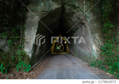 素掘りのトンネル 素掘りのトンネル 117662672