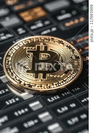 Bitcoin trading session, digital exchange platform, top view, featuring transaction flow, advanced tone, black and white Bitcoin trading session, digital exchange platform, top view, featuring transaction flow, advanced tone, black and white 117663009