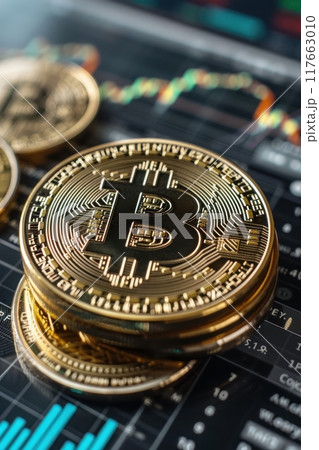 Bitcoin trading session, digital exchange platform, top view, featuring transaction flow, advanced tone, black and white Bitcoin trading session, digital exchange platform, top view, featuring transaction flow, advanced tone, black and white 117663010