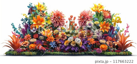 Frontal view of a Panagbenga Festival float 117663222