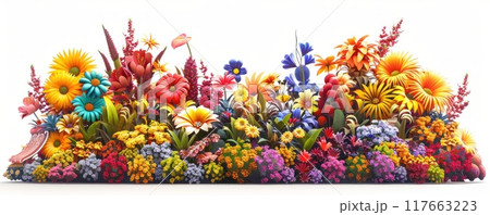 Frontal view of the Panagbenga Flower Festival parade 117663223