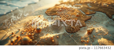 Abstract landscape with golden and brown textures. 117663432